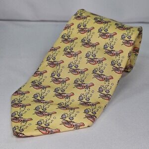 Vineyard Vines Mens Silk Lobster Bubble Tie Yellow Necktie
